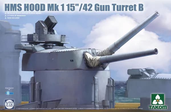 Сборная модель Орудийная башня B 15" Mk I британского крейсера HMS Hood Takom 5020