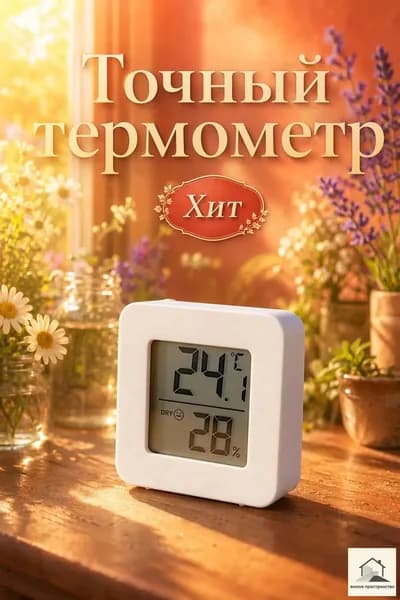 Электронный комнатный термометр-гигрометр, белый, с дисплеем, для дома и теплицы
