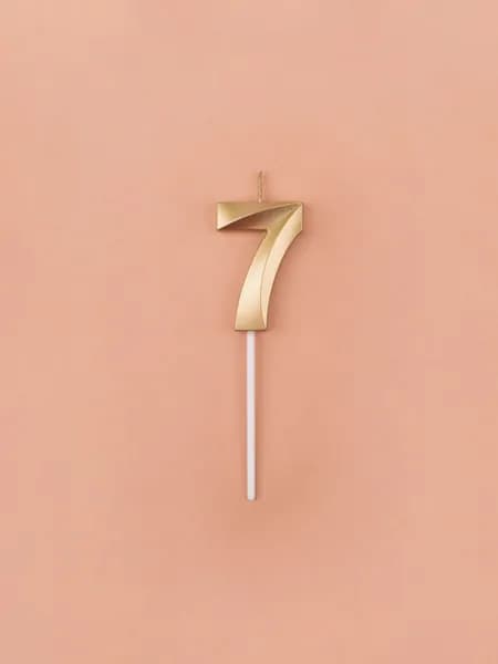 Свечи для торта цифра 7, 9 см, 1 шт