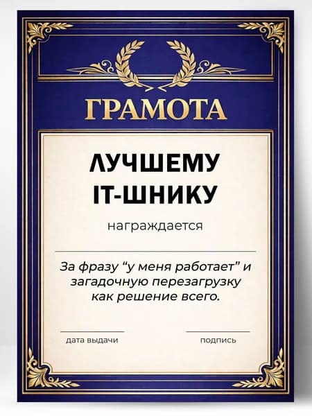 Грамота диплом в подарок