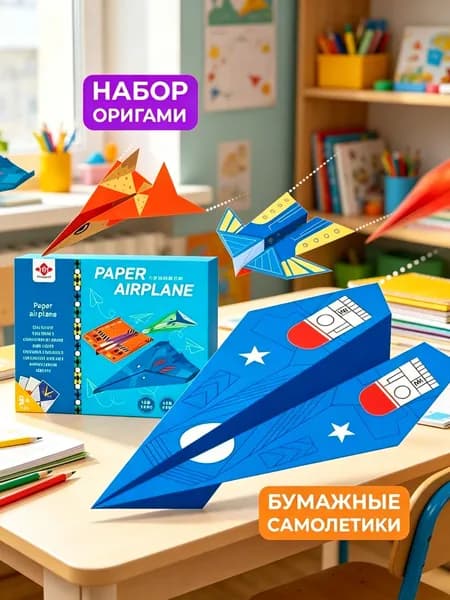 Набор для творчества Оригами самолеты из бумаги для мальчиков, бумажный конструктор моделей, 12 видов, развивающий подарок ребенку