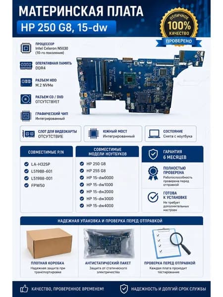 Материнская плата для HP 15-dw (N5030) UMA