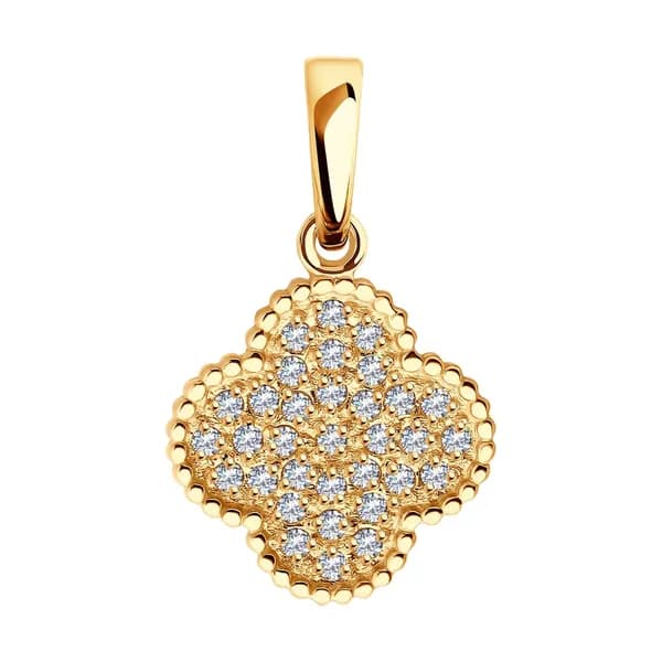 Золотая подвеска DIAMANT-ONLINE с фианитом 585 пробы