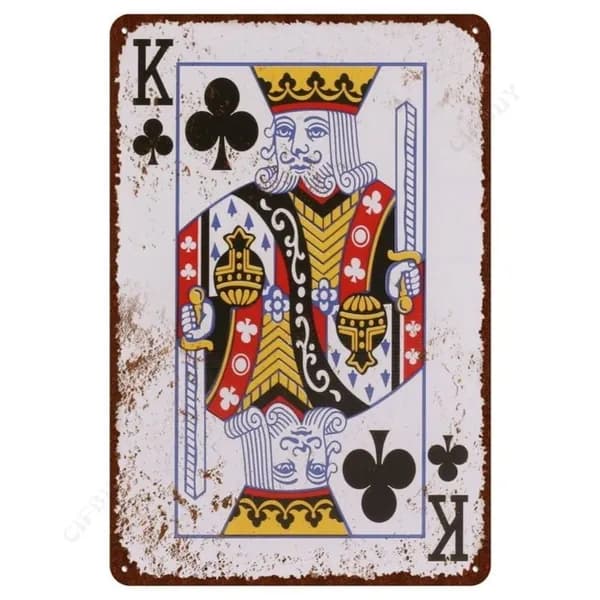 игральная карта постер на стену, табличка металлическая 20x30cm