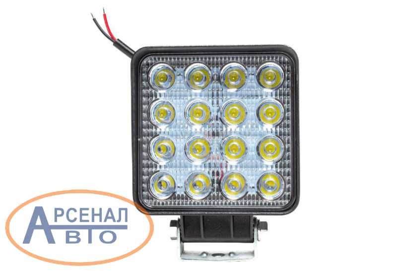 Фара светодиодная рассеиваемый свет 48w 16led (110*42*140) квадратная всетс (avtoelectrica) ae48s-16led-42pc
