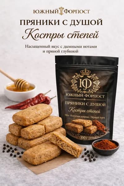 Пряники с мёдом, копченой паприкой и черным перцем. Премиум.
