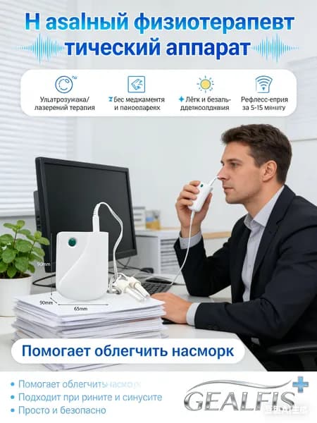 Инфракрасный/лазерный аппарат Bionase для лечения насморка, ринита и синусита облегчение дыхания без медикаментов в домашних условиях