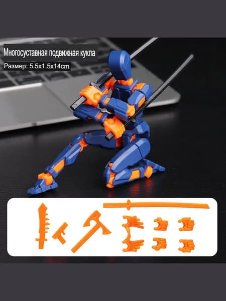 Подвижная фигурка с множеством суставов по технологии 3D-печати, коллекционная модель с набором оружия и деталей для кастомизации