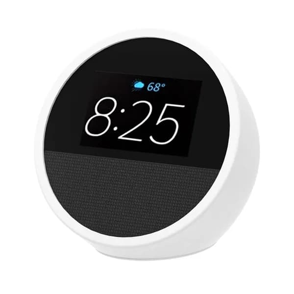 Силиконовый чехол для Amazon Echo Spot (2024), белый, ударопрочный и пылезащитный