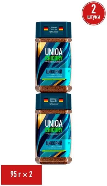 Цикорий Uniqa Chicory растворимый сублимированный 95 г, набор: 2 штуки