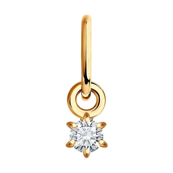 Diamant, Подвеска (кулон) из золота с бриллиантом, 51-230-02164-1, декоративные, украшение из красного золота 585 пробы