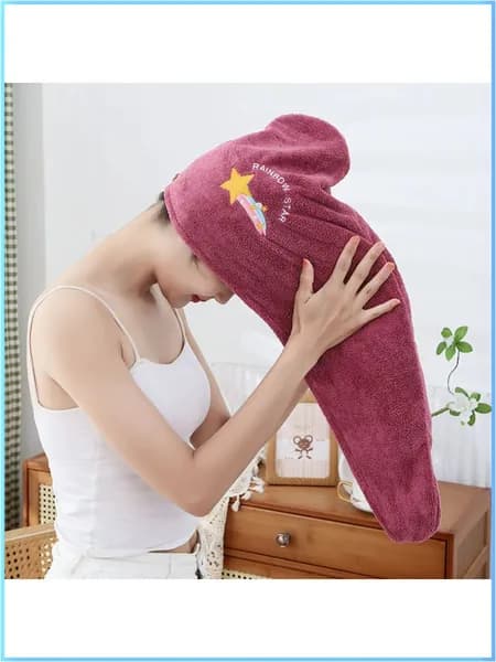 Шапочка для душа из кораллового флиса baotou, сухих волос, 1 штука
