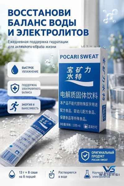 Порошок для приготовления электролитного напитка, 13 г 8 шт.