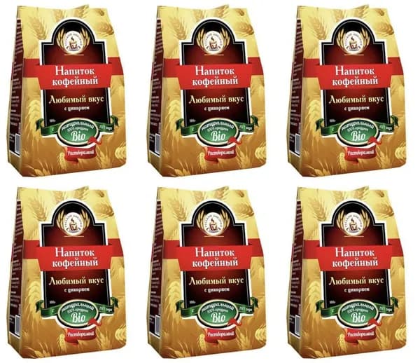 Русский цикорий Напиток кофейный растворимый, с цикорием, "Любимый вкус", 100 г - 6 шт