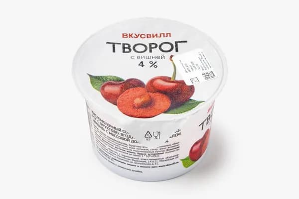 Творог с вишней 4%, 200 г