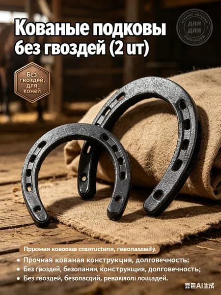 Кованая подкова для лошадей и интерьера, набор 2 шт- подкова без гвоздей