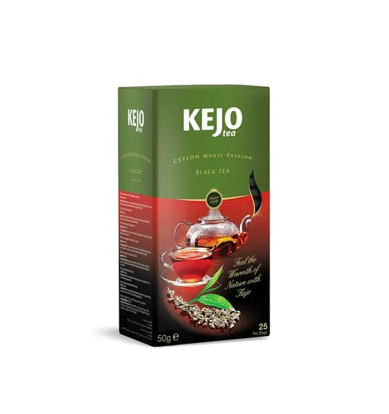 Чай черный KEJOfoods CEYLON MAGIC PASSION в пакетиках 25*2гр картон