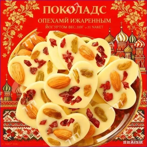 Популярная шоколадная сладость с орехами и йогуртом, облегчённый состав, весом 300 грамм, на 30 штук в упаковке.