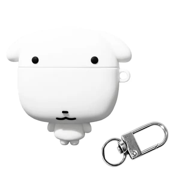 Силиконовый чехол для AirPods Pro 3 с объёмным рисунком белой собачки