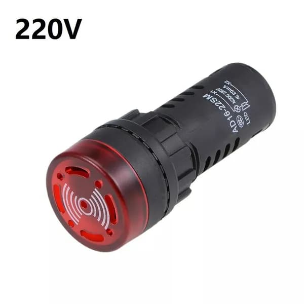AD16-22SM звуковая световая сигнализация AC/DC12V 24V 220V, вспышка-зуммер, красный 22 мм сигнальный индикатор