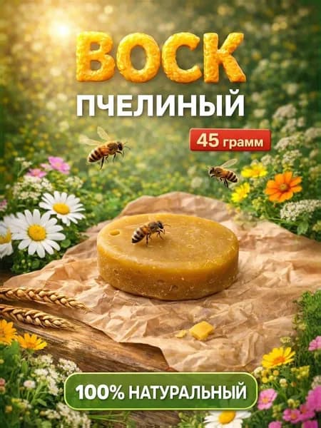 Воск пчелиный натуральный, 45 грамм