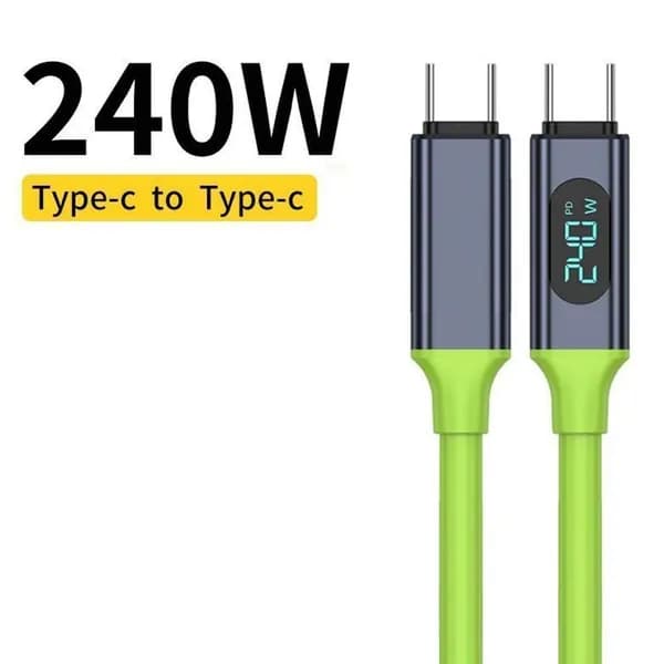 Кабель для мобильных устройств USB Type-C/USB Type-C, 1.5 м, светло-зеленый