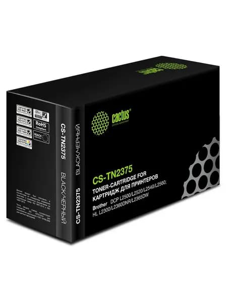Картридж лазерный Cactus CS-TN2375 TN-2375 черный (2600стр.) для Brother DCP L2500/L2520/L2540/L2560