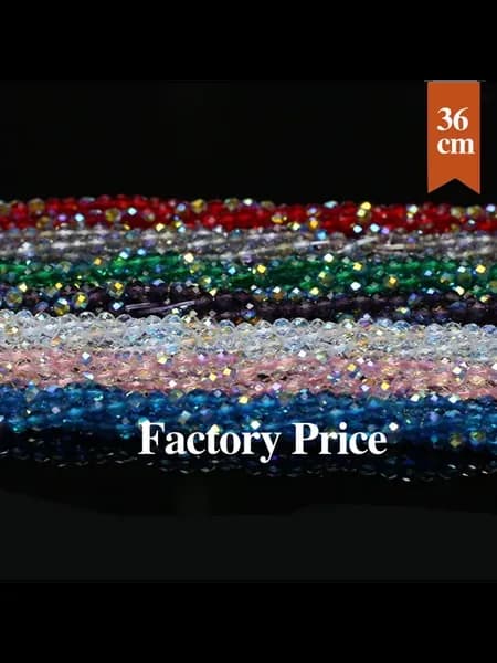 Бусины хрустальные цветные 36см, Mix Color
