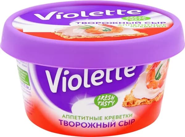 Сыр творожный КАРАТ Виолетта с креветками 70%, без змж, 140г 3 шт.