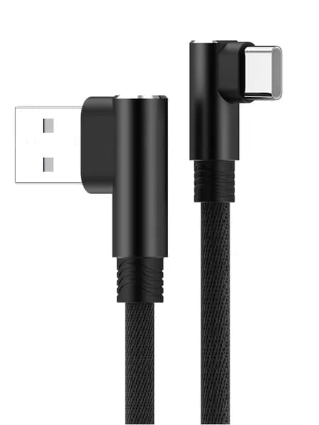 Кабель для мобильных устройств USB Type-A/USB Type-C, 0.25 м, черный