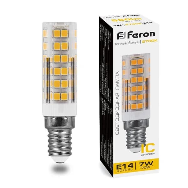 Лампа светодиодная Feron LB-433 E14 7W 175-265V 2700K FERON 25898