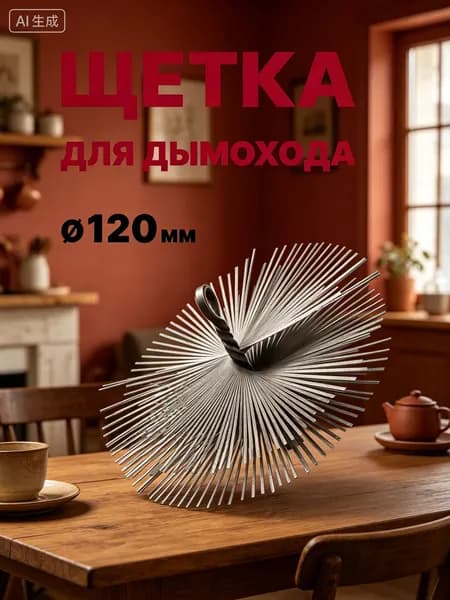 Металлическая щетка для чистки дымохода, 1 шт, для камина