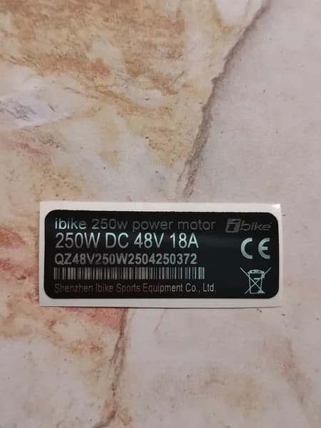 Наклейка для колеса электровелосипеда ibike 250w, 14x40 мм. Черный цвет