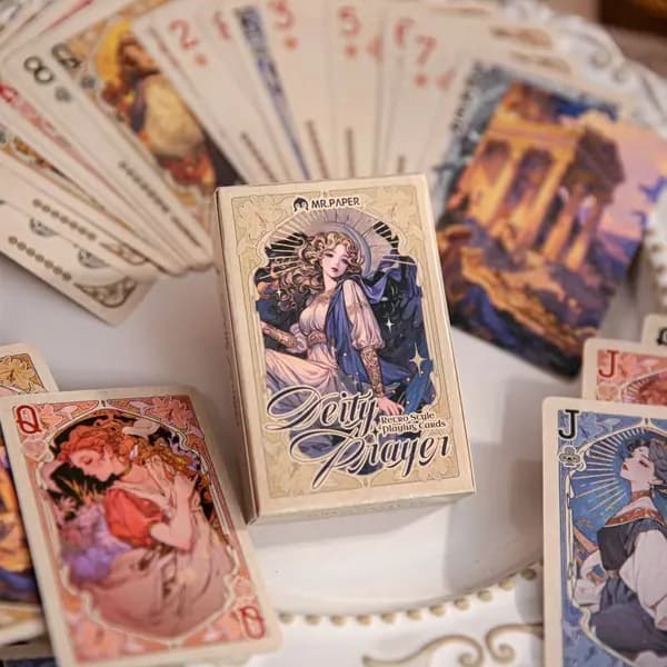 Игральные карты 'молитва богам' - колода 54 карты, тематический дизайн, пластиковое покрытие