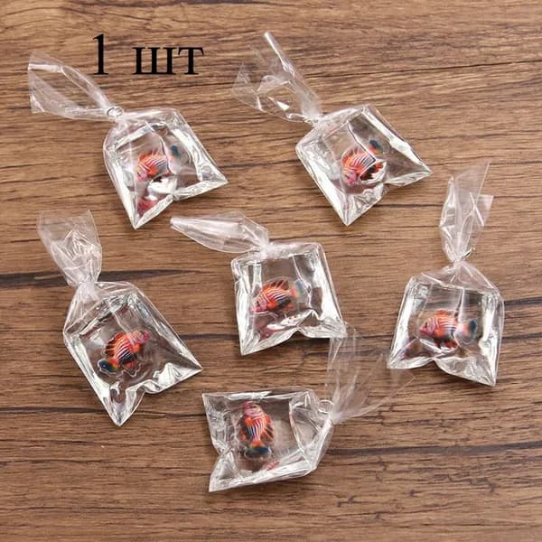 1pcs 23 * 52 мм DIY прозрачная смола имитация декоративной рыбки кулон