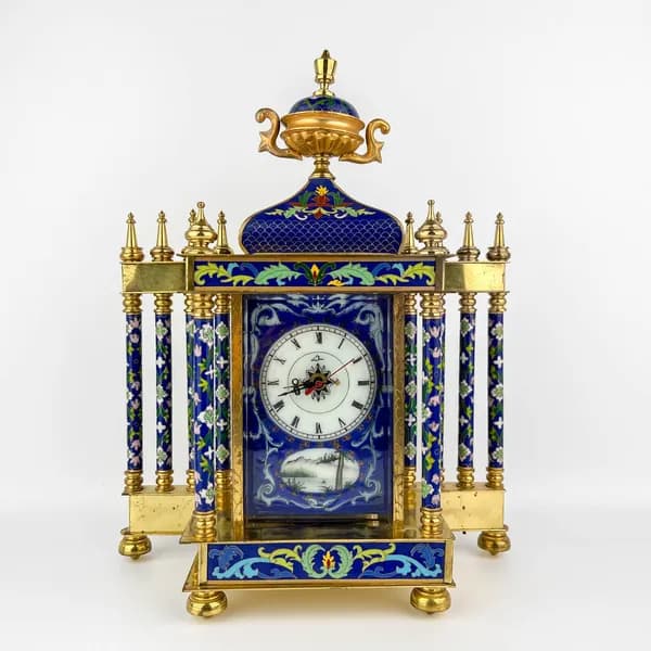 Старинные часы Rokku. Китай, эмаль клуазоне, 1960-1980 гг.