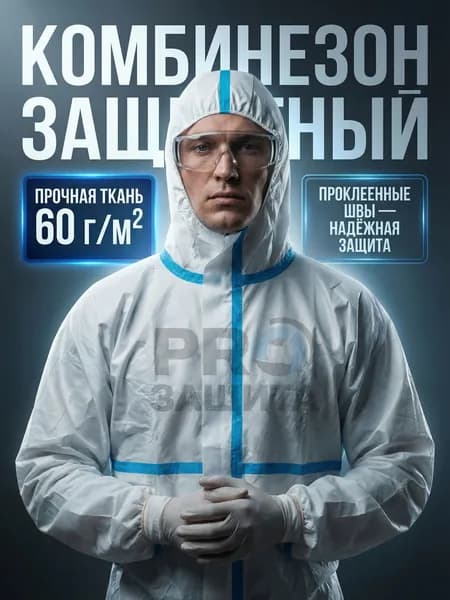 Комбинезон(костюм) защитный одноразовый,рабочий,для химзащиты,для промышленности,для маляра,для мед.работни