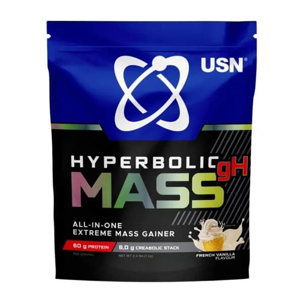 USN Hyperbolic Mass (1 kg) - Гейнер ЮСН со вкусом Французской Ванили / Для набора мышечной массы, для восстановления.