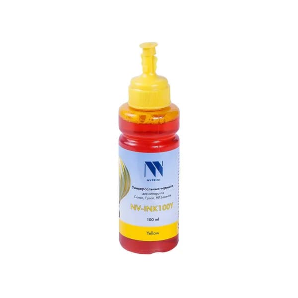 Чернила NV Print NV-INK100U на водной основе для Сanon/Epson/НР/Lexmark желтые, 100 мл