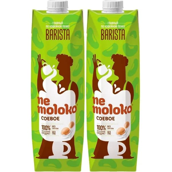 Напиток соевый Nemoloko Barista 1,4% 1 л, набор: 2 штуки