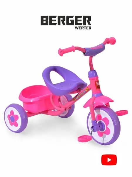Велосипед детский без ручки TRIKE WERTER BERGER трехколесный розовый