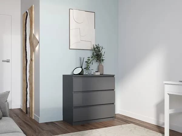 Комод с выдвижными ящиками "Челси 4" 80х80х45 Серый графит