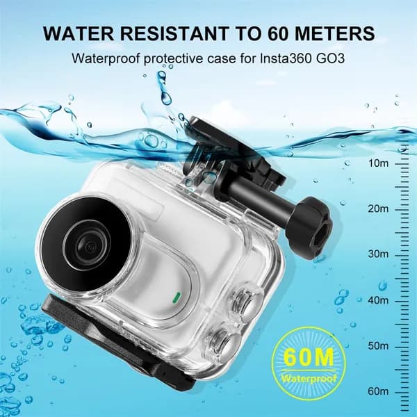 Для Insta360 GO3/3S 60 м Подводный Водонепроницаемый корпус с базовым адаптером