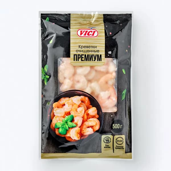 Креветки Королевские очищенные 500 г, 31/40 в/м, VICI