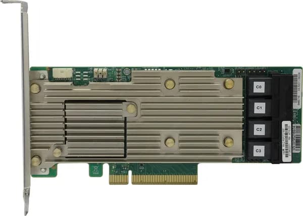 Контроллер LSI MegaRAID SAS9460-16i (PCI-E 3.1 x8, LP) SGL SAS12G, RAID 0,1,10,5,6, 50,60 16port (4*SFF8643), 4G onboard.