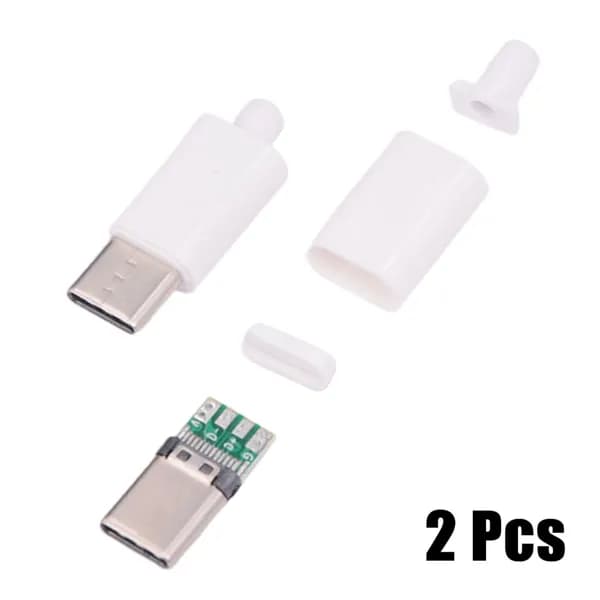 2 шт. USB 3.1 Type-C папа с линией пайки на печатной плате, черный или белый корпус