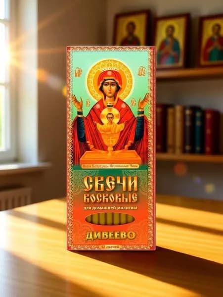 Набор восковых свечей для домашней молитвы (Дивеево). Молитва от пагубных пристрастий (12 шт.)
