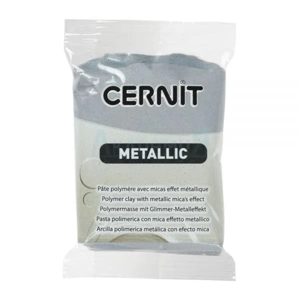 Полимерная глина Cernit Metallic 080 цвет серебро 56 гр.
