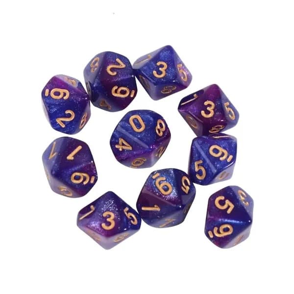 10 гранных кубиков D10 для RPG, - 2
