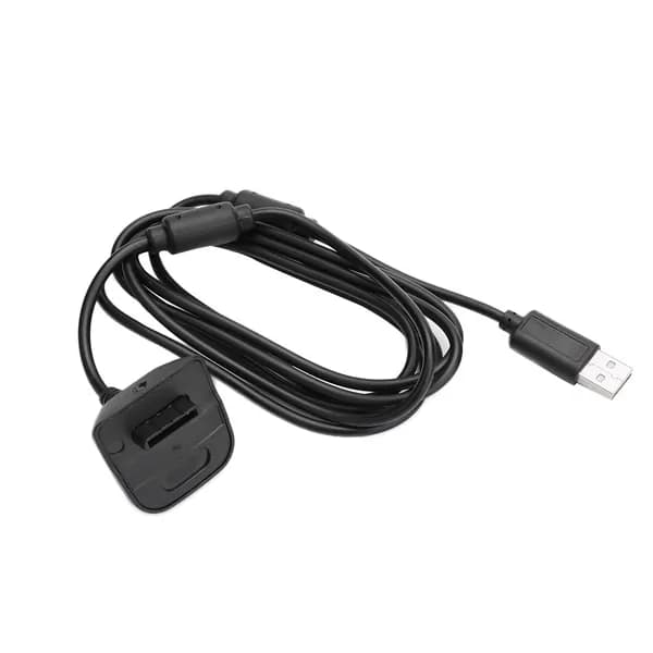USB-кабель для зарядки контроллера Xbox 360, 1,8 м, с двумя ферритовыми кольцами, чёрный